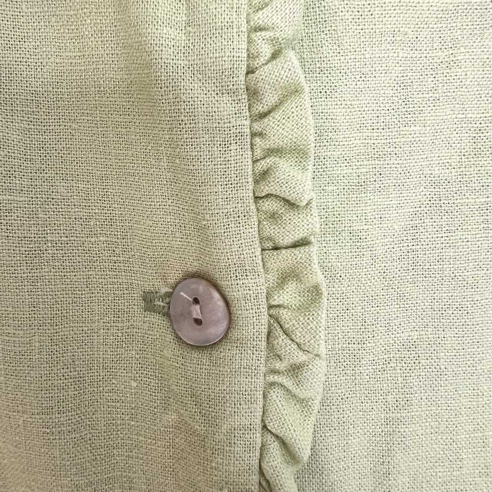 Vintage Talbots Green Linen Shirt Dress Sleeveless Classic Knee length Womens 12 - Picture 10 of 10